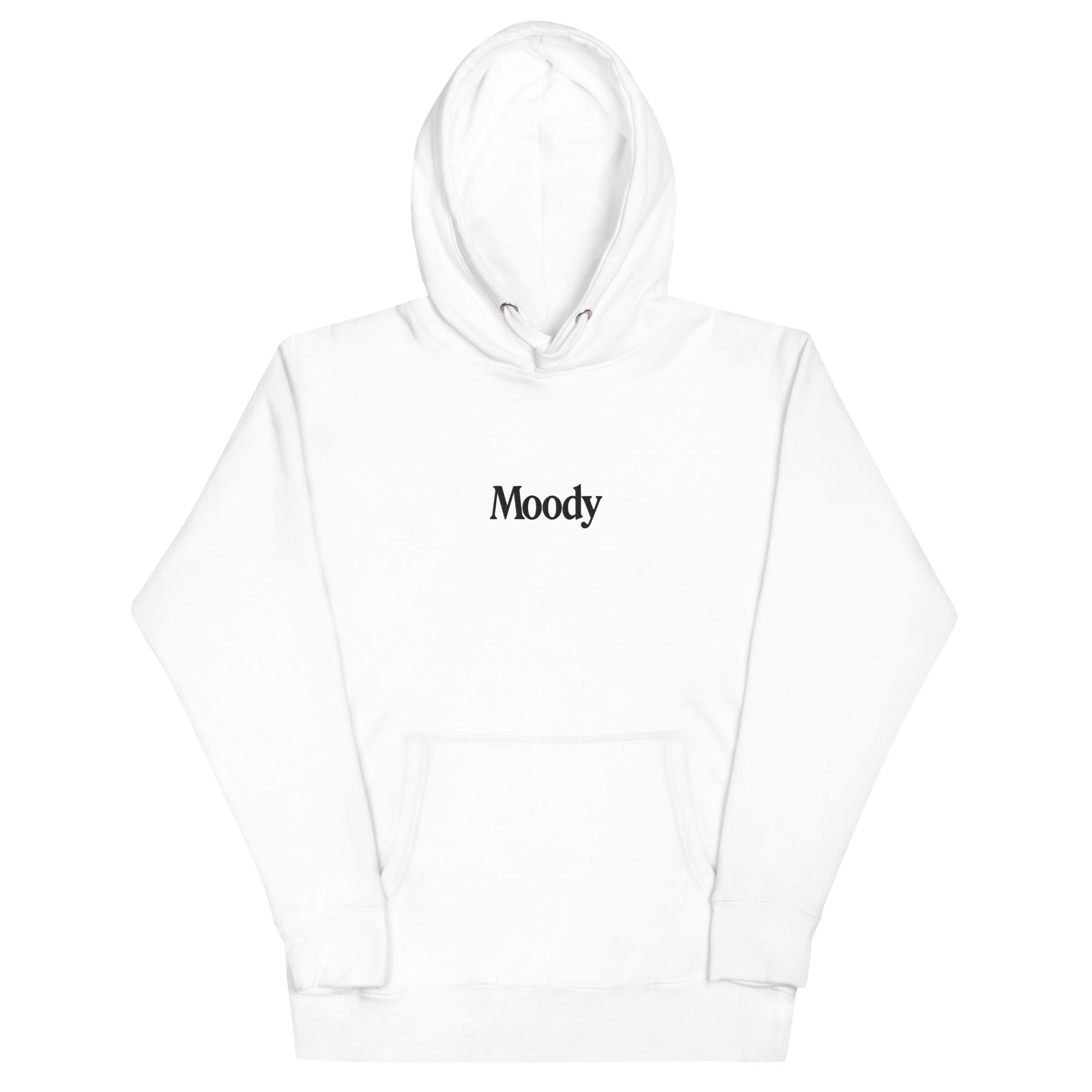White top embroidered hoodie